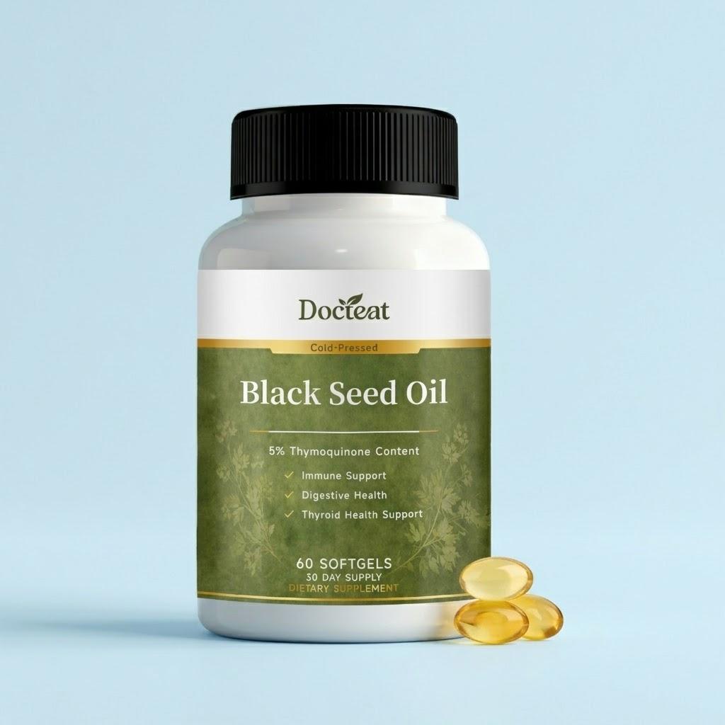Cold-Pressed Nigella Sativa (Black Seed) Oil Softgels 60 ct – Daily Immune & Thyroid Support