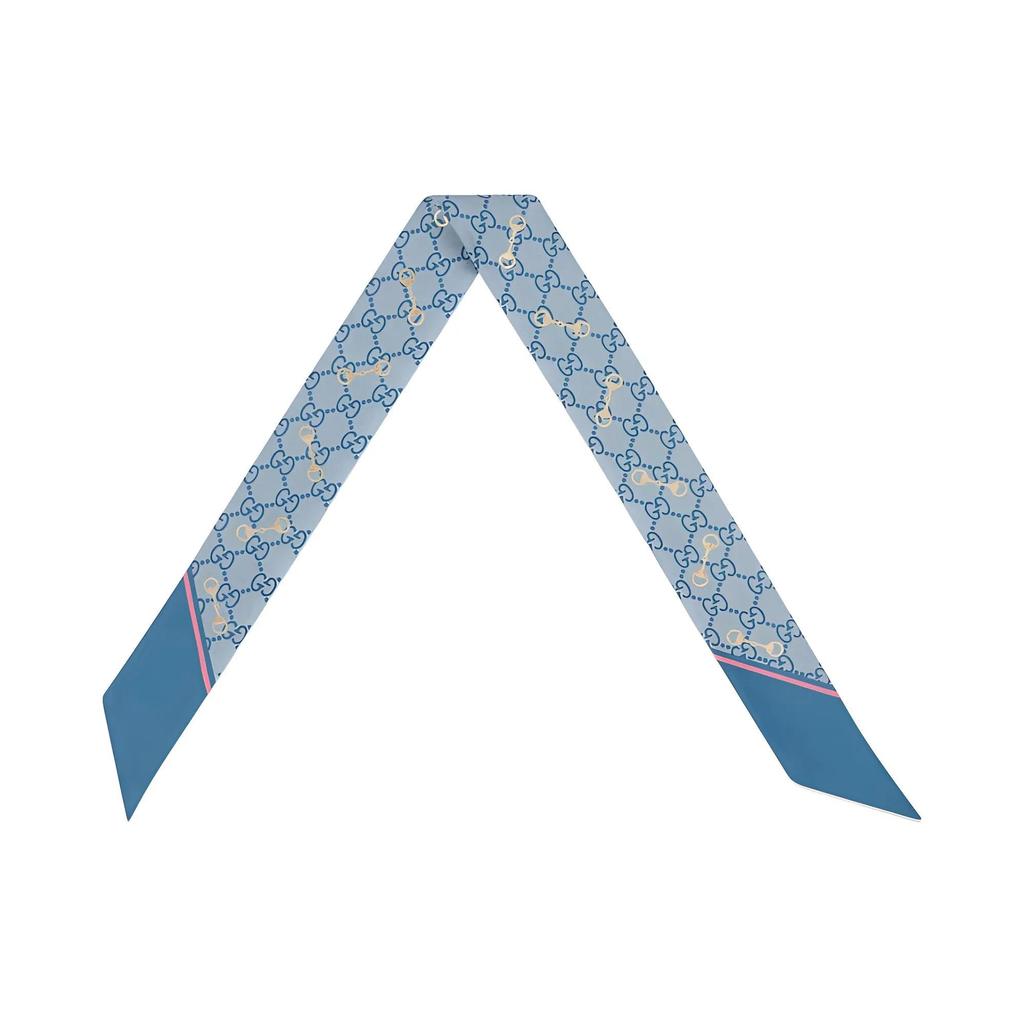 GUCCI Silk Scarves Women's Blue (Unisex) Scarves 663719 3G001 4872