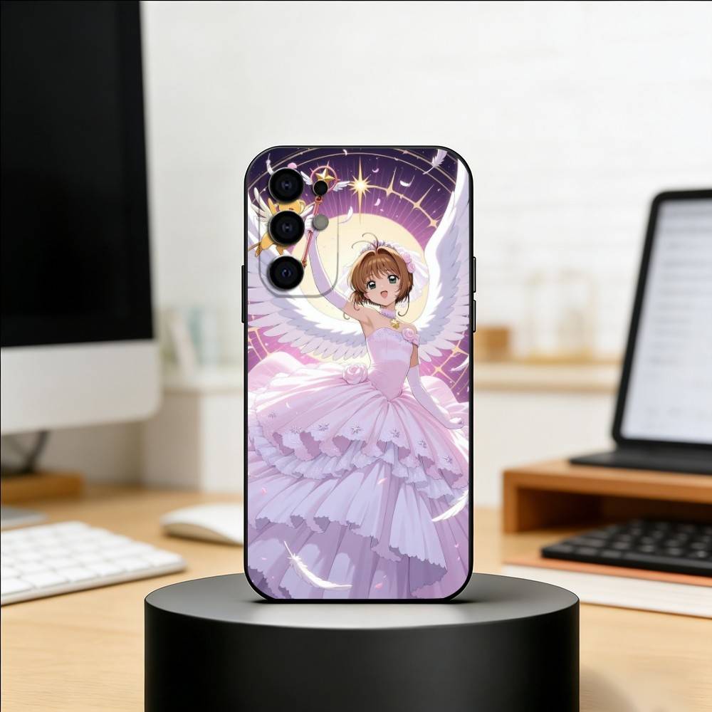 Чехол для телефона аниме CardCaptor Sakura для Samsung S25, S24, S21, S22, S23, S30, Ultra, S20, Plus, Fe, Мягкий силиконовый черный чехол