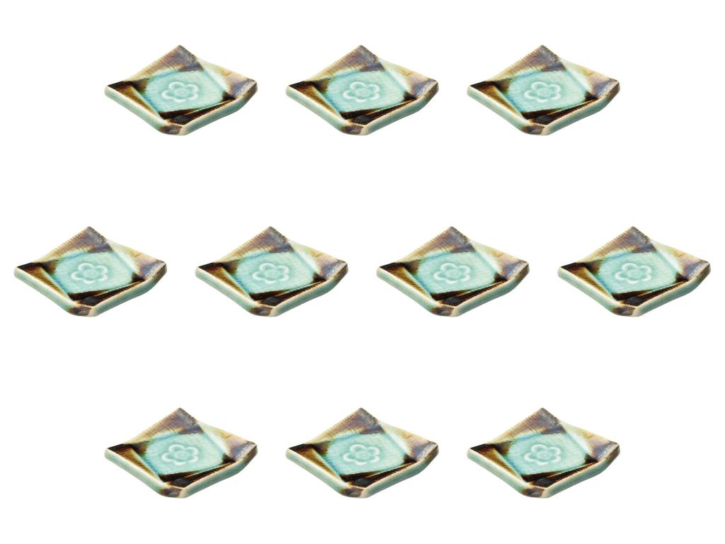 Набор из 10 подставок для палочек для еды «Цветущая слива» x x Подставки для палочек для еды Setomonohonpo (турецкий) [4.4 4.4 0.8 см]