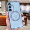 For Samsung Galaxy S26 / S26 Pro Magnetic Case Electroplated TPU Phone Cover Hollow Love Hearts