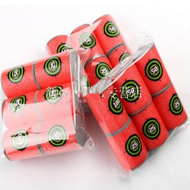 6 шт. Eva Soft Bullet Target Foam Can Target Dart Foam Gun Shoot Kids Toy для Nerf N-strike Blasters