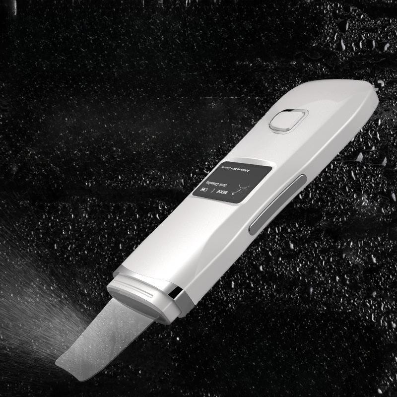 Новый ультразвуковой скребок для бытовой чистки кожи, лопатка для удаления черных точек, многофункциональный импортный инструмент с красным и синим светом.