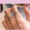 Модное регулируемое медное геометрическое двухслойное кольцо для женщин, модный акцент