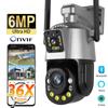 New EU 6MP Real 36X Optical Zoom WIFI Camera Outdoor Dual Lens PTZ Humanoid Detection Color Night Vision Surveillance IP Camera iCSee App
