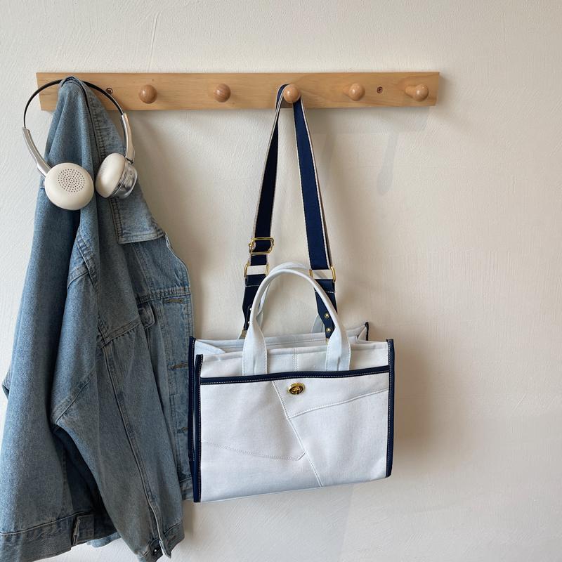 Patchwork Handbag Women's Contrast Color Stitching Shoulder Crossbody Bag Commuter Tote Bag