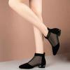 Women's Summer Boots Luxury Ankle Shoes For Women Trend 2024 Comfortable Mesh Outdoor Fashion Pointed Toe Wedge Low Heels Boots