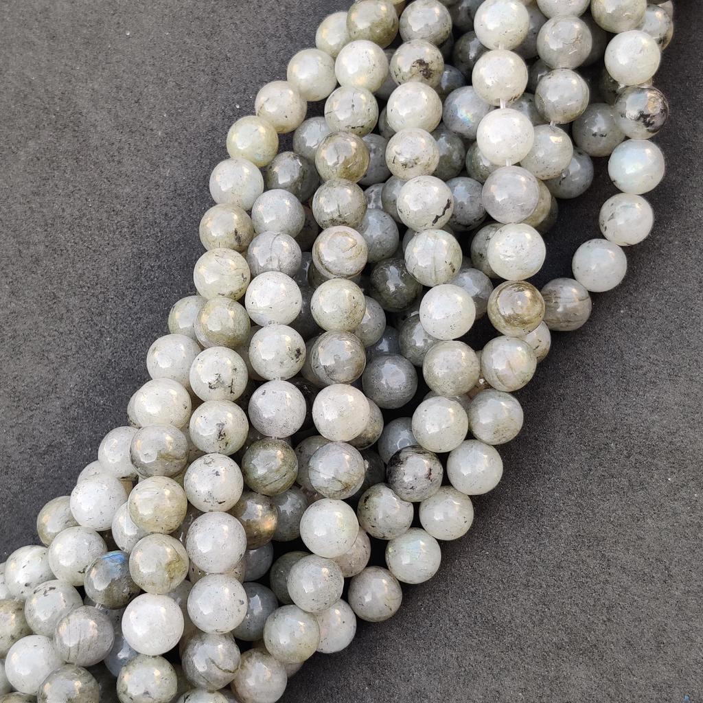 Natural Labradorite Round Beads, Healing Gemstone Loose Beads, Jewelry Making for Bracelet Necklace, 6mm 8mm 10mm, 14-15 Inch Strand.
