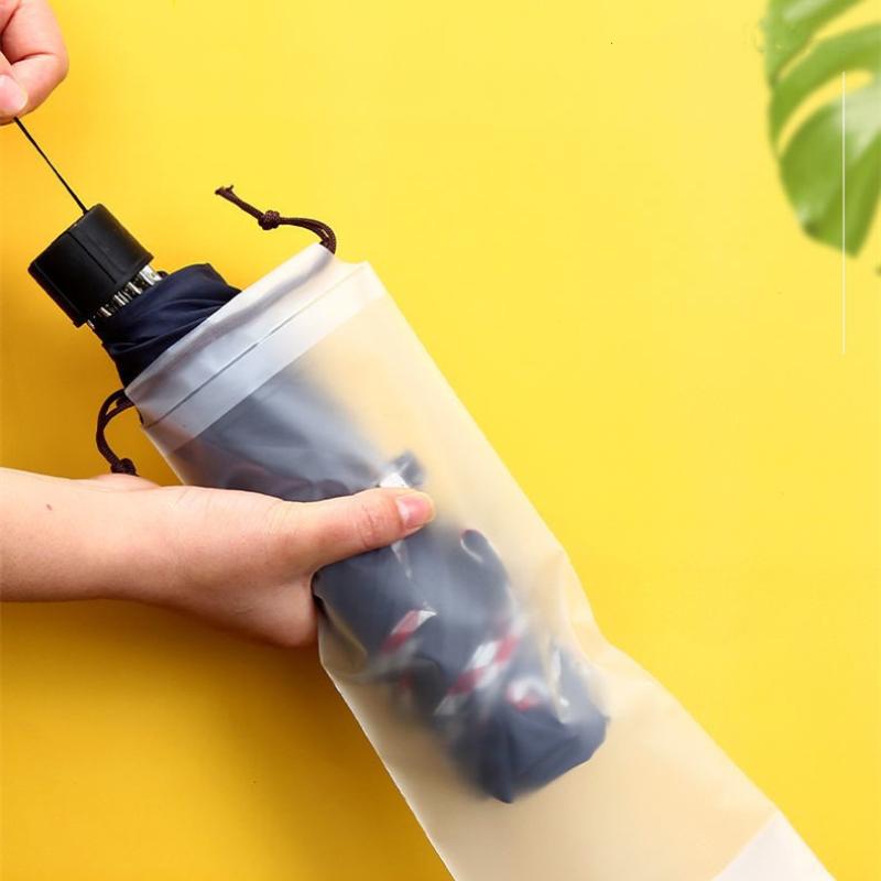 Сумка для хранения зонтика, прозрачный пластиковый водонепроницаемый чехол для зонтика, устойчивый к загрязнениям, многоразовые переносные сумки со шнурком для домашнего хранения