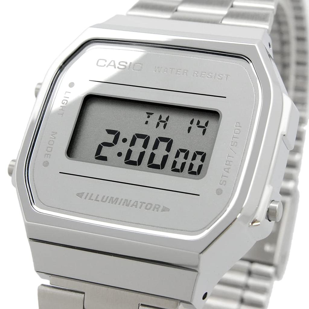 Casio Цифровые часы, Винтажная серия A168WEM-7, для мужчин, женщин и детей, Серебристые, Модель для зарубежного рынка [Параллельный импорт]