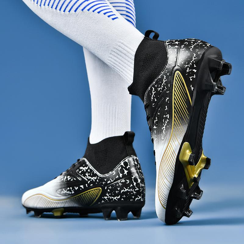 Футбольные бутсы унисекс 35-45, высокоэластичные носки на шнуровке, тренировочные искусственные луга, спортивные тренировки на открытом воздухе, футбол для детей