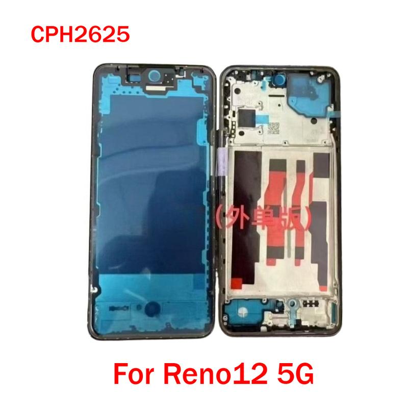 Middle Frame For Oppo Reno12 5G For Reno 12 5G CPH2625 LCD Front Frame Housing Bezel With Side Button Repair Parts