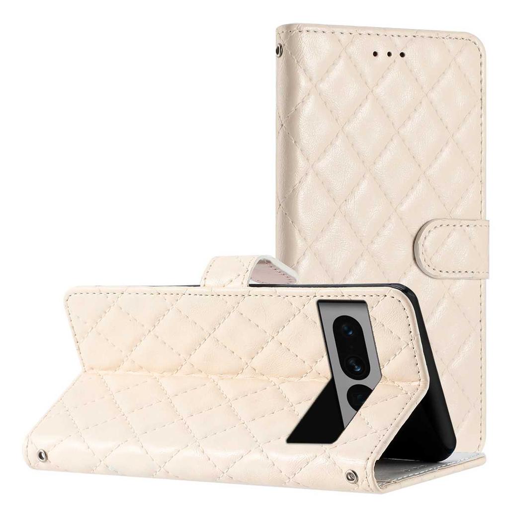 Quilted Pattern Faux Leather Wallet Case for Google Pixel 6 /Pixel 7 /Pixel 8 /Pixel 9 /Pixel 10 Series...360° Protection with Card Slots & Stand