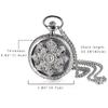 JEWELRYWE карманные часы Sasanqua цифры аналоговые водонепроницаемые скелетон корпус антикварные карманные часы кулон ожерелье часы серебро повседневное использование косплей