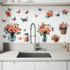 Painted Rose Vase Butterfly Bedroom Living Room Wardrobe Home Background Beautification Decoration Stickers