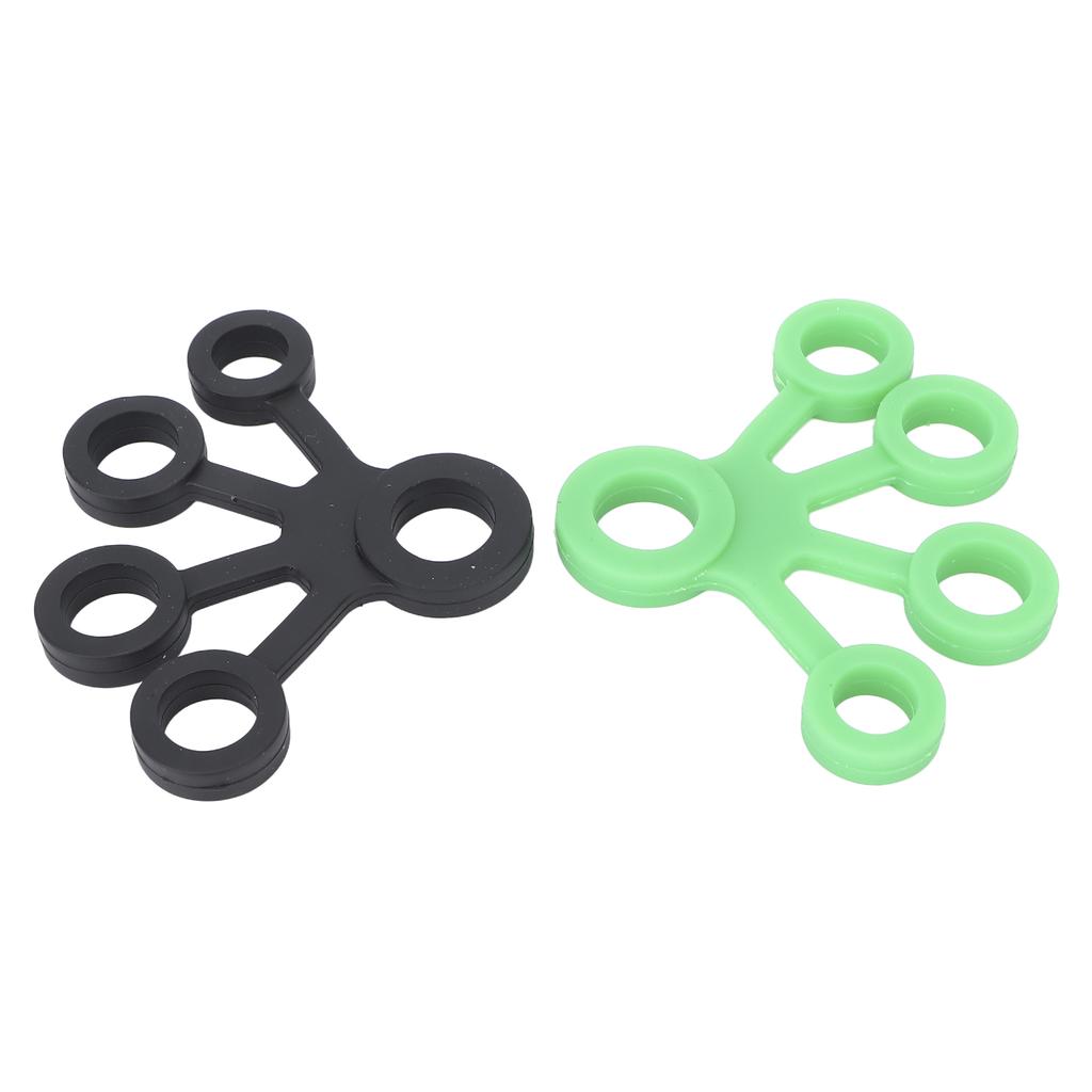 2 шт. Силиконовый эспандер для пальцев Портативные эластичные эспандеры для рук Усилитель 11 фунтов (Темно-зеленый Черный)