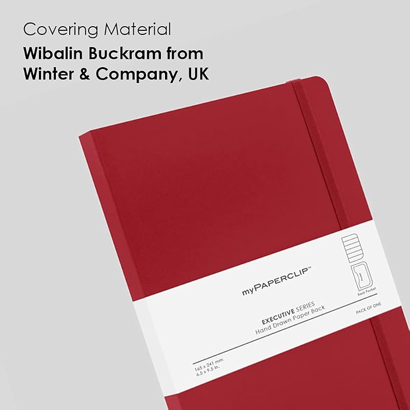 Блокнот myPAPERCLIP Серия Executive, A5 (148x 210 мм, 5,83 x 8,27 дюйма.) В линейку, ESX192A5-R Красный