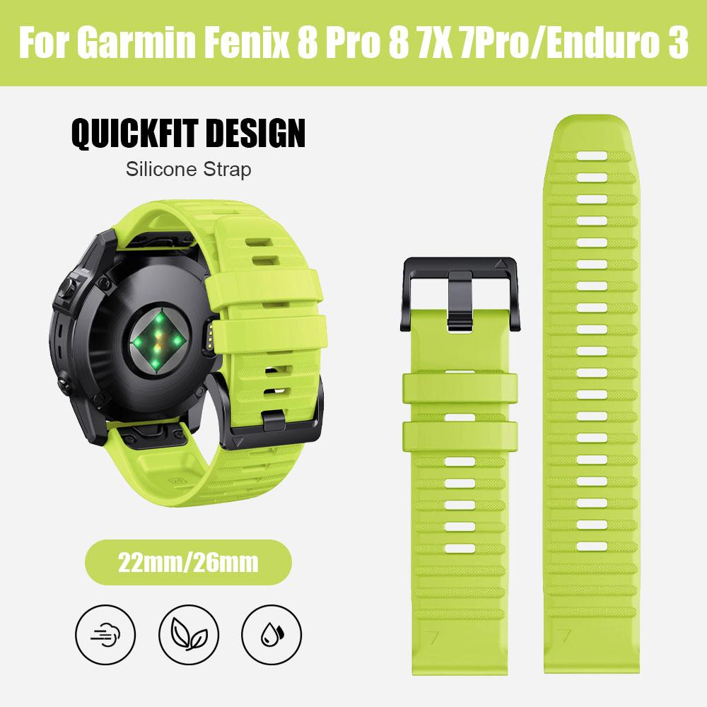 Силиконовый ремешок для часов 22/26 мм для Garmin Fenix 8 Pro 8 7X/Instinct 2X/Tactix 8 7/Forerunner 965/Enduro 3 Сменные ремешки для часов