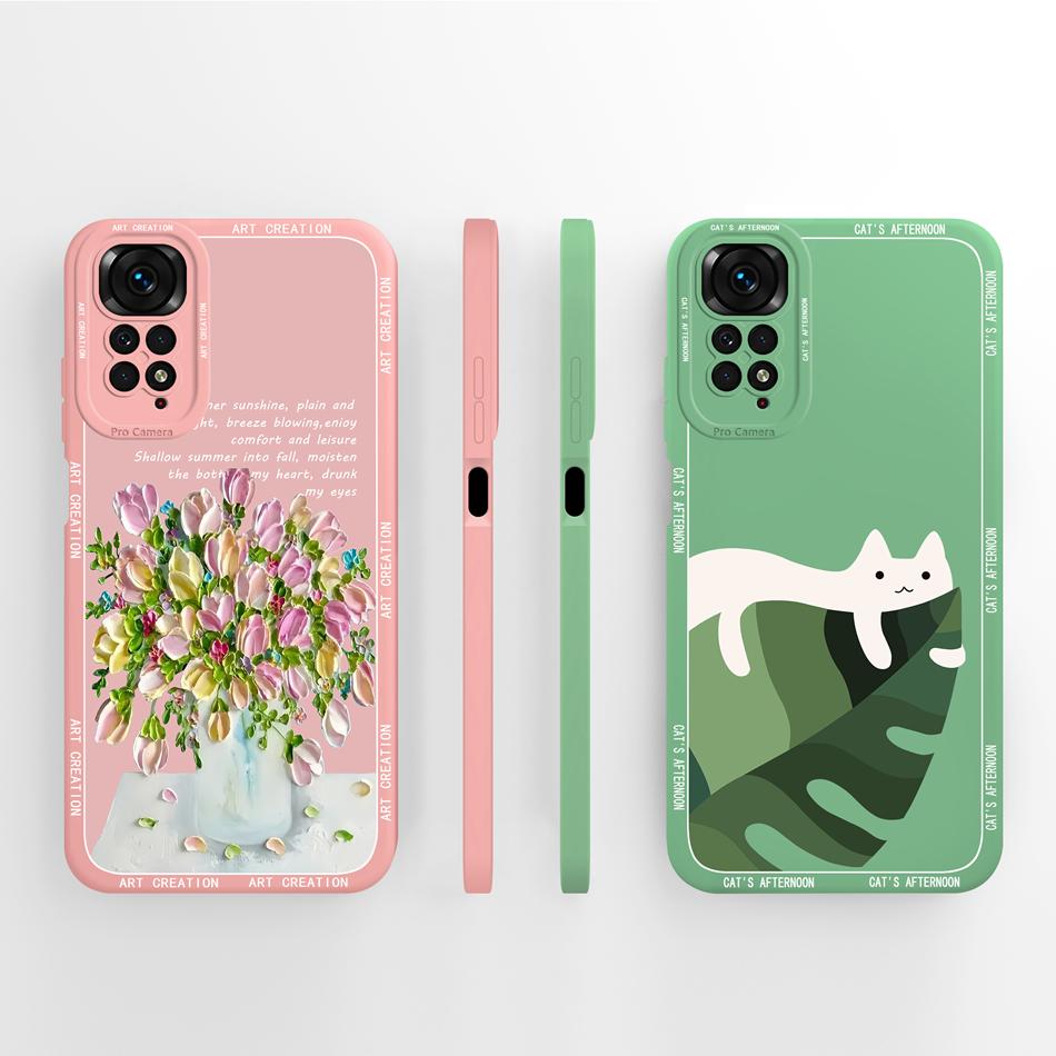 Candy Cover For Redmi Note 11 Pro Plus Case 50 Pattern Soft Liquid Silicone Funda For Redmi Note11 11Pro 11Pro+ Anti Drop Bumper