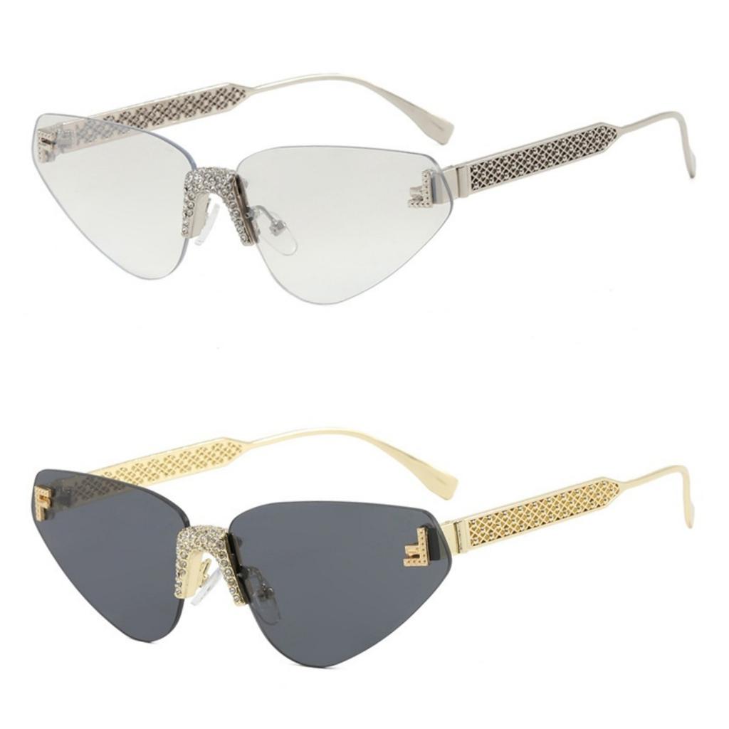 Модные Сексуальные Безободковые Роскошные Брендовые Солнцезащитные Очки Ретро Панк Металлические Солнцезащитные Очки Мужские Uv400 Очки для Вождения Женские Тренд Аксессуары