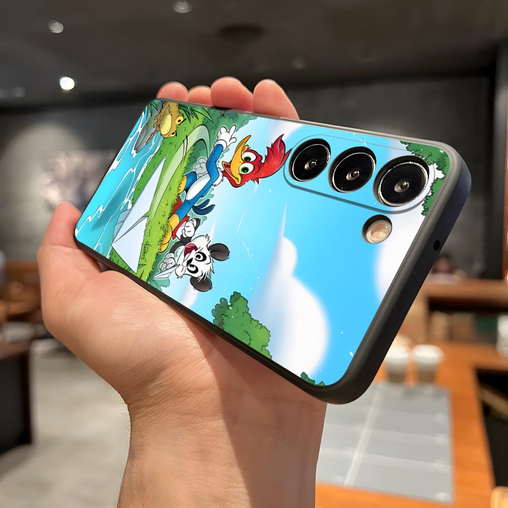 Чехол для телефона Woody Woodpecker для Samsung A56 A36 A26 A16 A15 A25 A35 A55 A14 A34 A24 A54 Черный Мягкий