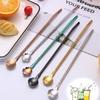 Вечеринка Нержавеющая сталь Многоразовая ложка для чая Нержавеющие кофейные ложки Соломинка для питья Соломинки Ложка