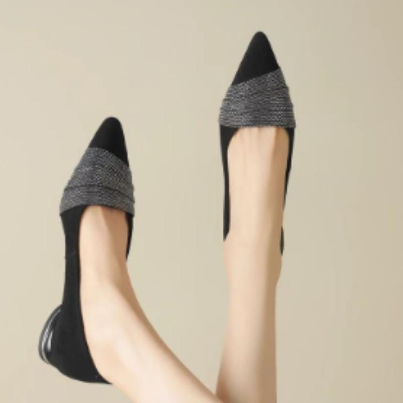 New 2026 Pointed Toe Flat Office Boat Solid Color Knitted Slip on Shoes Casual Ballet Flats Shoes Women Loafers Zapatos De Mujer