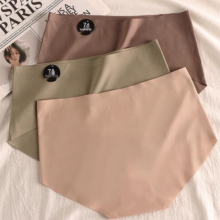 7A Mulberry Silk Mid-Waist Seamless Panties for Women - Comfortable Yoga and Fitness Briefs