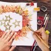 25 Pieces 50mm Unfinished Openwork Pentagram Wooden Shape Decoration DIY Craft - DD01