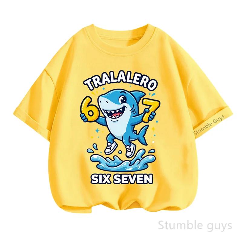 Kids Trendy Wear 67 Print Tshirt Six Seven T-shirt Summer Short Sleeve Boys Clothes Girls Tops