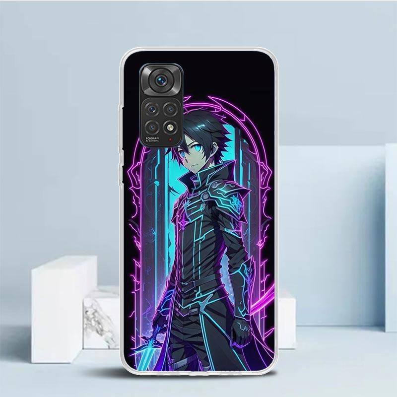 Чехол-бампер Sword Art Online Кирито для телефона Xiaomi Redmi Note 15 14 13 12 Pro Plus 14S 11S 11T 11E 10S 10 4G с рисунком
