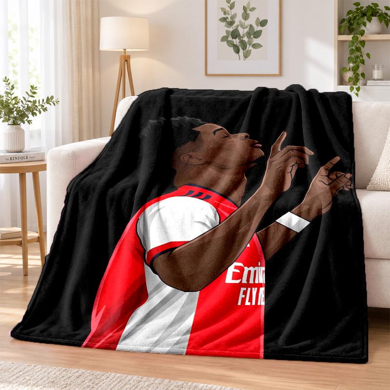 Bukayo Saka Flannel Throw Blanket Soft Warm Cozy For Sofa Bed Indoor Home Bedroom Use