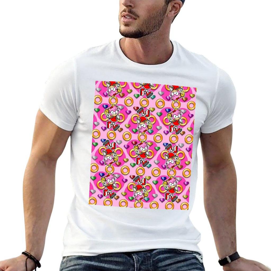 My Sweet Passion Cute Pink Hammer Hedgehog Adventure Battle Rings Emerald Jewels Tshirt Christmas Casual Tee Shirt