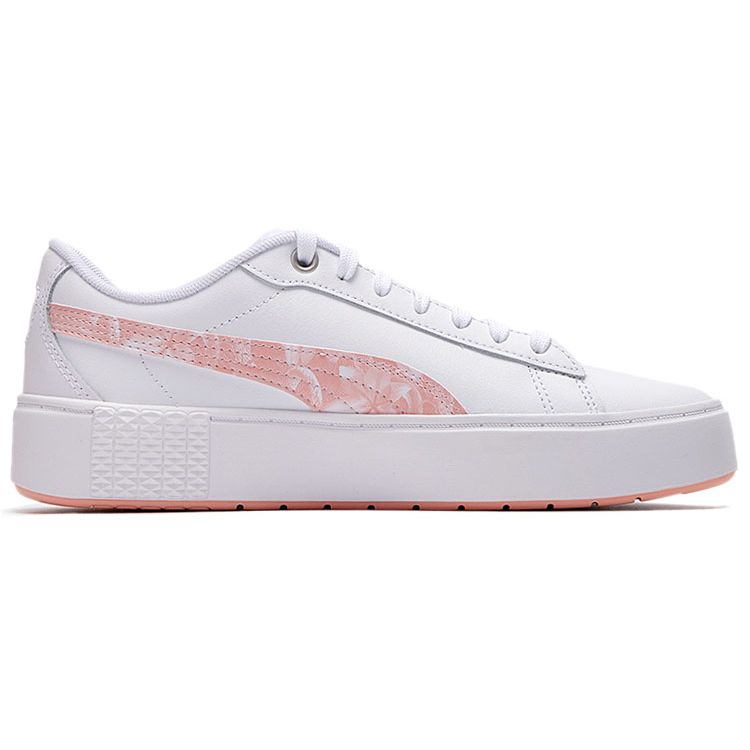 Puma Smash Platform V2 Untamed Su Casual Low-Top Sneakers Women Sneakers White Apricot-Pink 368885-01