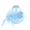Portable Wedding Lace Flower Basket Candy Container Party Ceremony Supplies DecorationBlue