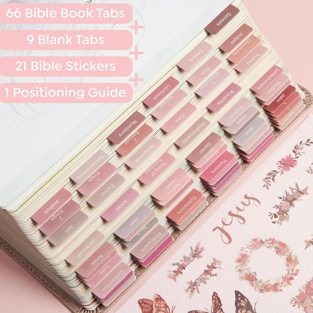 75Pcs Laminated Bible Tabs Large Print Bible Book Tabs Tear-resistant Bible Index Book Tabs Bible Study Journaling Supplies