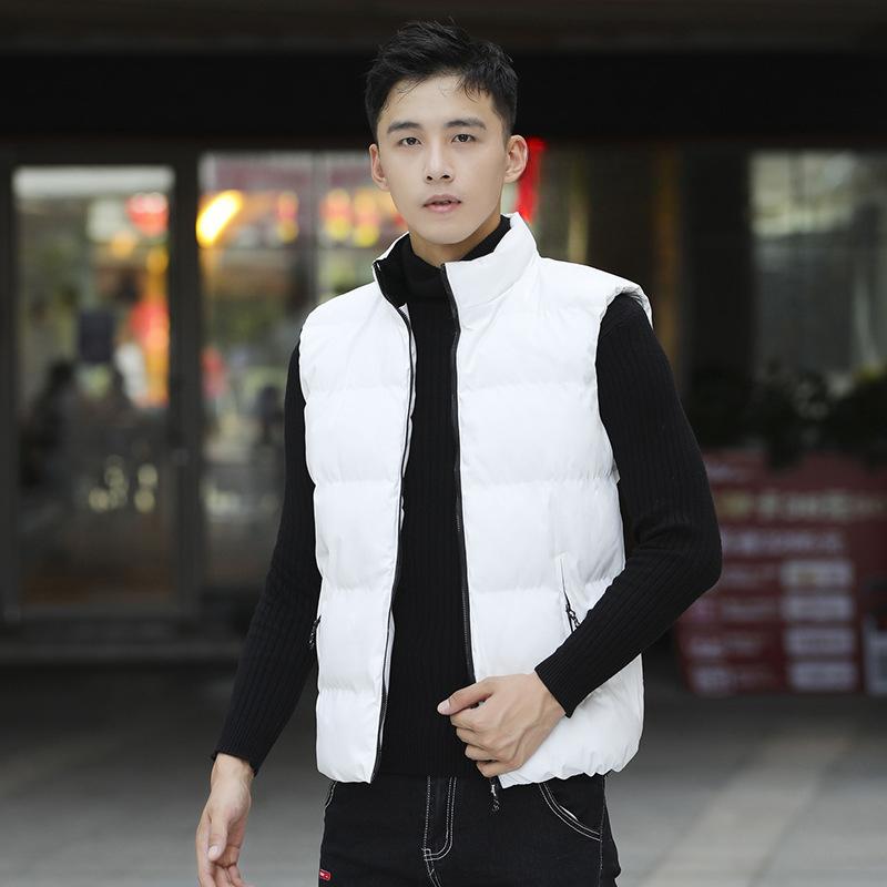 Autumn and Winter Men's Hooded Slim Down Cotton Clothes Youth Original Hong Kong Style Trend Vest Cotton