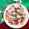 Mini Christmas Resin Figurine Crafts Santa Trees Elk Snowman Bells Flatback Cabochon Scrapbook Ornament Diy Hairwear Accessories