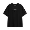 Li Ning Lolo Letter Round Neck Comfortable Breathable Versatile Loose Short Sleeve T-Shirt Men Tops Black AHSVD63-1