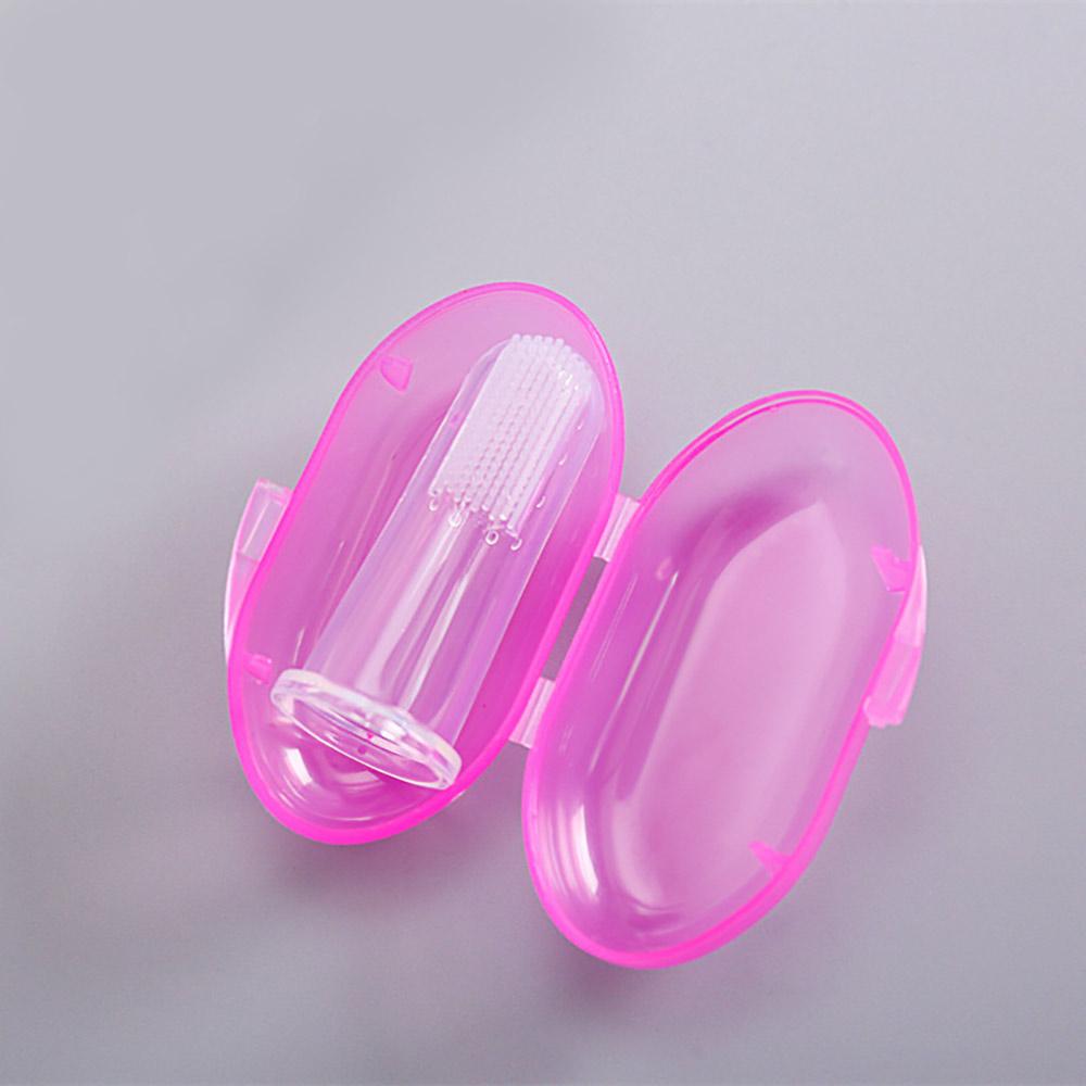 Baby Finger Toothbrush with Storage Box Soft Silicone Infant Tooth Brush Training Teething Newborns Massage for Oral Care