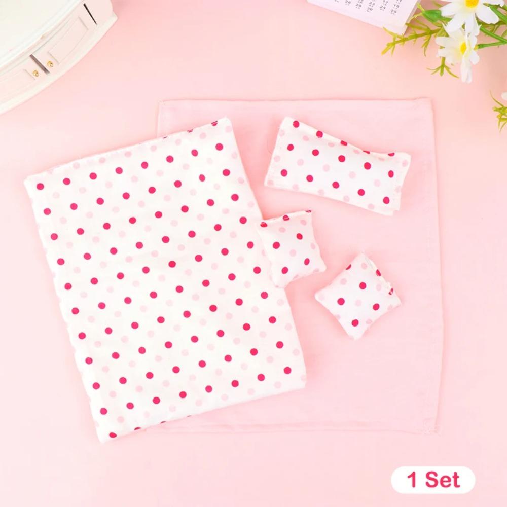 Набор из пяти предметов, кукольный домик, миниатюрная кровать, простыня, 20 см, плюшевая кукла, постельные принадлежности, ролевые игры, игрушки