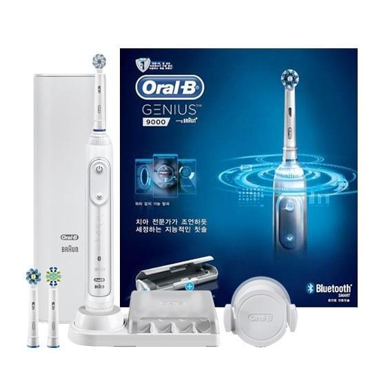 Oral-B Genius 9000 Electric Toothbrush White (Handle + 3 Toothbrush Heads + Components)