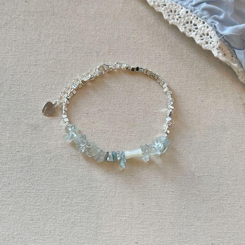 Broken Silver Black Gallstone Crystal Bamboo Bead Bracelet Fashionable Simple Exquisite Light Luxury High-end Temperament Niche Bracelet