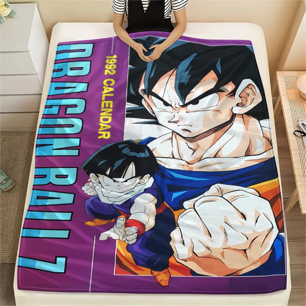 Фланелевое одеяло с принтом персонажей Dragon Ball, Высококачественное, Удобное для всех сезонов, Декор для дома, Тепло и уют, Идеально для рождественских подарков