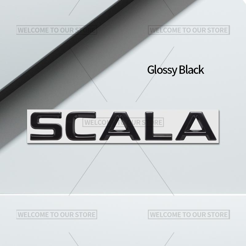 3D SCALA Car Styling For Scala Letter Emblem Sport Line VRS Monte Carlo Badge Metal Stickers Rear Trunk Decals Auto Accessories