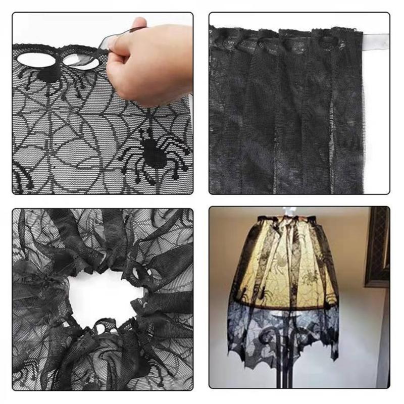 Готика Прозрачные Черные Кружева Абажур Оконная Панель Абажур для Приватности Шарф Для Дома Украшения для Приватности 19,69x59,1 дюйма