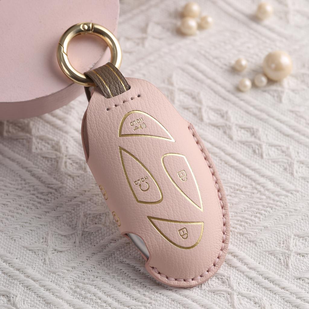 Индивидуализированный кожаный чехол для ключей, подходящий для современного чехла для ключей автомобиля, высококачественная сумка для защиты ключей из коровьей кожи, прошитая вручную