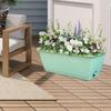 Window Box Planter Large Capacity Breathable Rectangular Flower Pot with Drainage Holes for Porch Patio Balcony Outdoor Garden