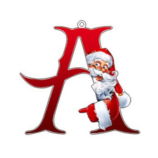 Рождественские украшения, персонализированные 26 букв имени слова елочные подвесные украшения Санта монограмма алфавит акриловый кулон для сумки елка декор