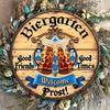 Oktoberfest Biergarten Sign Wooden Oktoberfest Decoration with Beer Mugs, Good Friends & Times, Welcome Prost! - Perfect for Home, Garage, or Man Cave